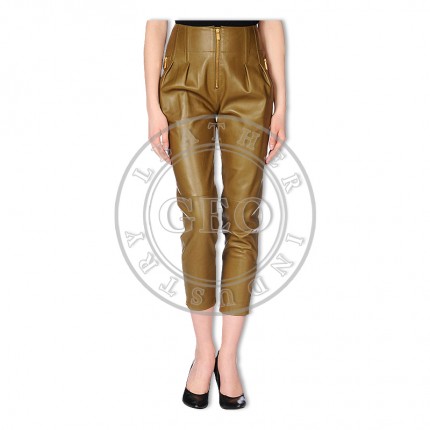 Women Leather Dress Pants Manufacture in Pakistan 2017 Season